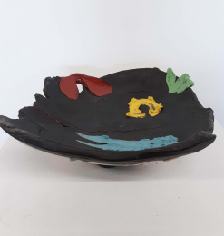 #2 Black Slab Platter with Red Handle